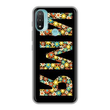 Силиконовый чехол на Motorola Moto E20 с принтом ИМЯ