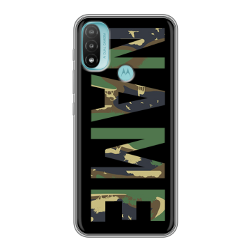 Силиконовый чехол на Motorola Moto E20 с принтом NAME