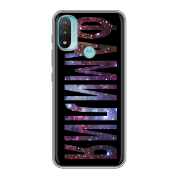 Силиконовый чехол на Motorola Moto E20 с принтом ФАМИЛИЯ