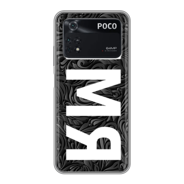 Силиконовый чехол на Xiaomi Poco M4 Pro 4G с принтом ИМЯ