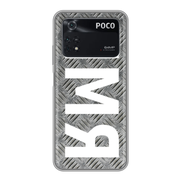 Силиконовый чехол на Xiaomi Poco M4 Pro 4G с принтом ИМЯ