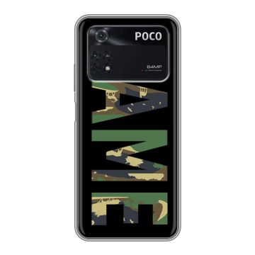 Силиконовый чехол на Xiaomi Poco M4 Pro 4G с принтом NAME