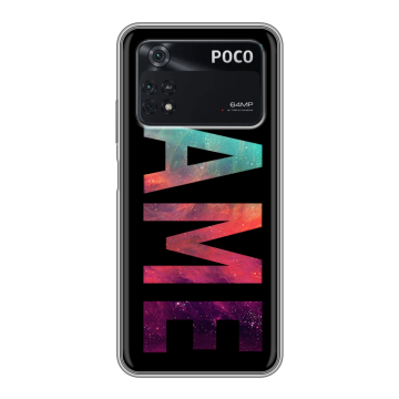 Силиконовый чехол на Xiaomi Poco M4 Pro 4G с принтом NAME