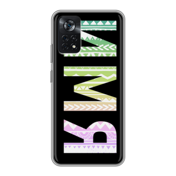 Силиконовый чехол на Xiaomi Poco X4 Pro 5G с принтом ИМЯ