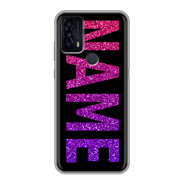 Силиконовый чехол на TCL 20B с принтом NAME