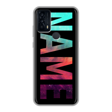 Силиконовый чехол на TCL 20B с принтом NAME