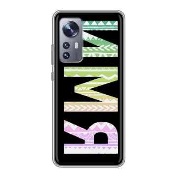 Силиконовый чехол на Xiaomi 12X с принтом ИМЯ