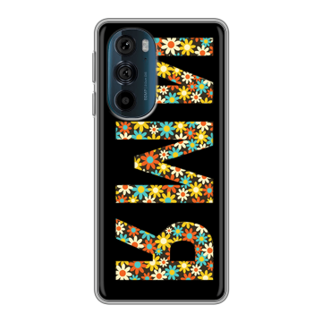 Силиконовый чехол на Motorola Edge 30 Pro с принтом ИМЯ