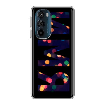 Силиконовый чехол на Motorola Edge 30 Pro с принтом ИМЯ