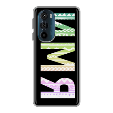 Силиконовый чехол на Motorola Edge 30 Pro с принтом ИМЯ