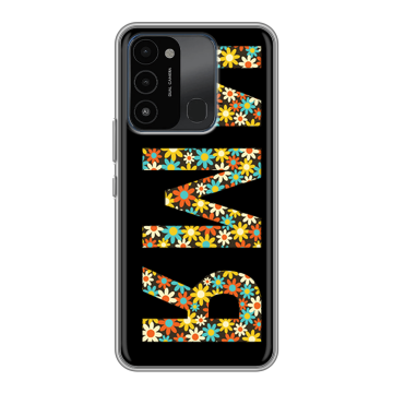 Силиконовый противоударный чехол на Tecno Spark 8C с принтом ИМЯ