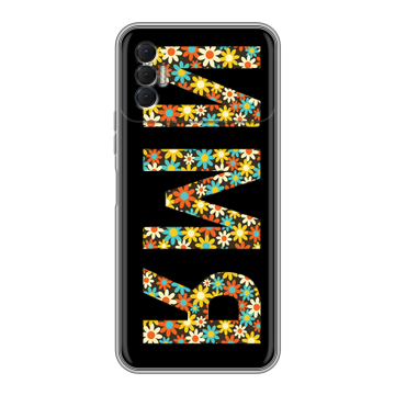 Силиконовый чехол на Tecno Spark 8P с принтом ИМЯ