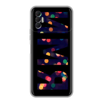 Силиконовый чехол на Tecno Spark 8P с принтом ИМЯ