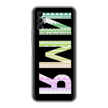Силиконовый чехол на Tecno Spark 8P с принтом ИМЯ