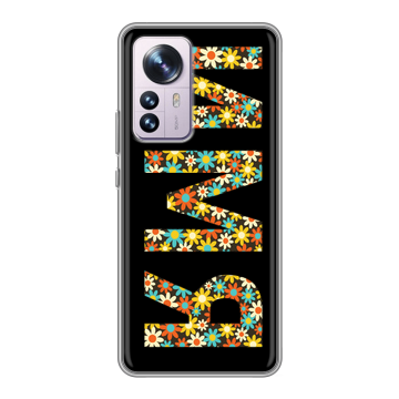 Силиконовый чехол на Xiaomi 12 Pro с принтом ИМЯ