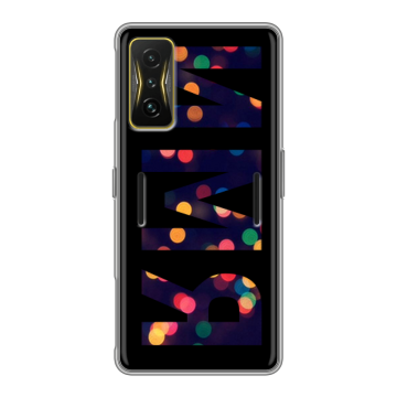 Силиконовый чехол на Xiaomi Poco F4 GT с принтом ИМЯ