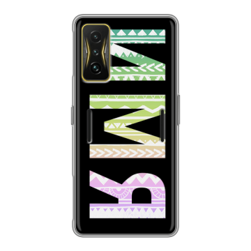 Силиконовый чехол на Xiaomi Poco F4 GT с принтом ИМЯ