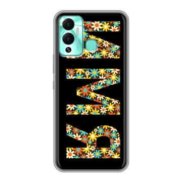 Силиконовый противоударный чехол на Infinix Hot 12 Play с принтом ИМЯ