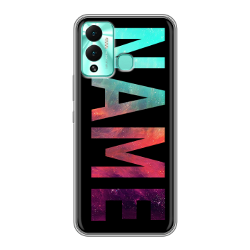 Силиконовый противоударный чехол на Infinix Hot 12 Play с принтом NAME
