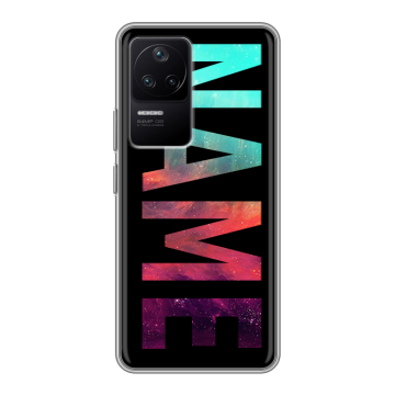 Силиконовый чехол на Xiaomi Poco F4 с принтом NAME