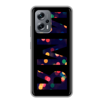 Силиконовый чехол на Xiaomi Poco X4 GT с принтом ИМЯ