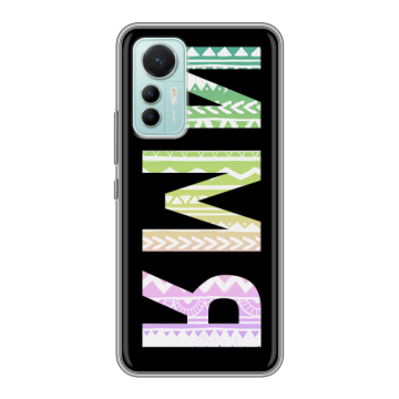 Силиконовый чехол на Xiaomi 12 Lite с принтом ИМЯ