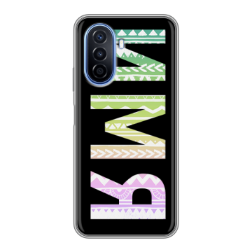 Силиконовый чехол на Huawei Nova Y70 с принтом ИМЯ