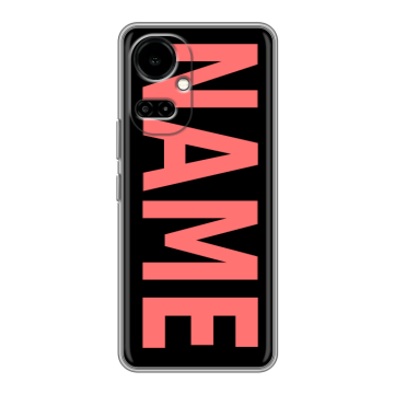 Силиконовый чехол на Tecno Camon 19 с принтом NAME