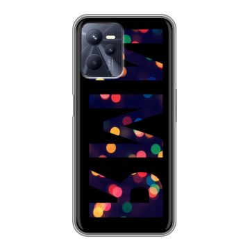 Силиконовый чехол на Realme C35 с принтом ИМЯ