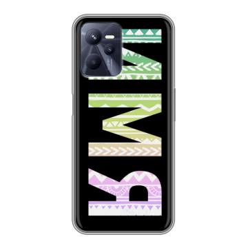Силиконовый чехол на Realme C35 с принтом ИМЯ