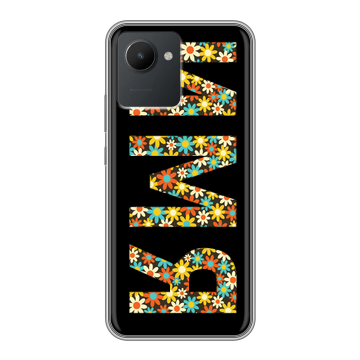 Силиконовый чехол на Realme C30 с принтом ИМЯ