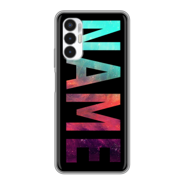 Силиконовый чехол на Tecno Pova 3 с принтом NAME