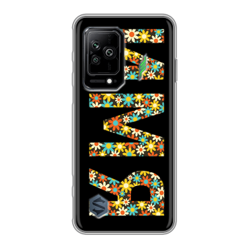 Силиконовый противоударный чехол на Xiaomi Black Shark 5 с принтом ИМЯ