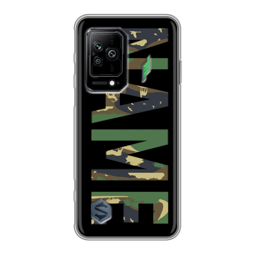 Силиконовый противоударный чехол на Xiaomi Black Shark 5 с принтом NAME