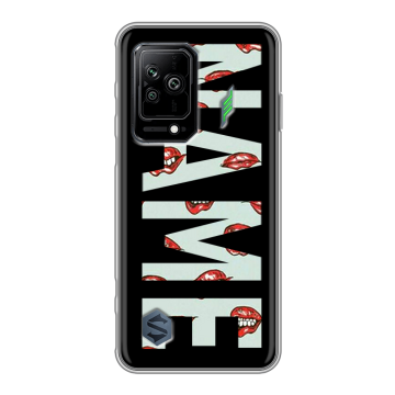 Силиконовый противоударный чехол на Xiaomi Black Shark 5 с принтом NAME