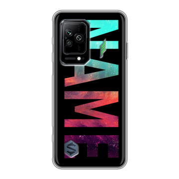 Силиконовый противоударный чехол на Xiaomi Black Shark 5 с принтом NAME
