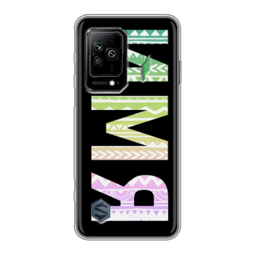 Силиконовый противоударный чехол на Xiaomi Black Shark 5 с принтом ИМЯ