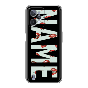 Силиконовый чехол на Realme C31 с принтом NAME