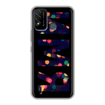Силиконовый противоударный чехол на Itel Vision 2s с принтом ИМЯ
