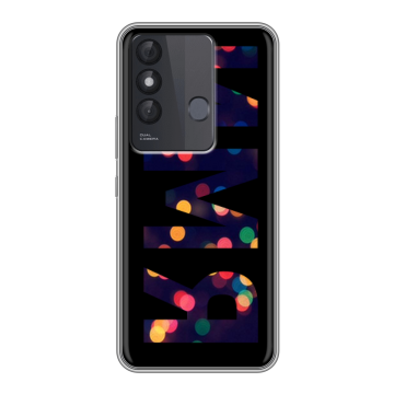 Силиконовый чехол на Itel Vision 3 Plus с принтом ИМЯ