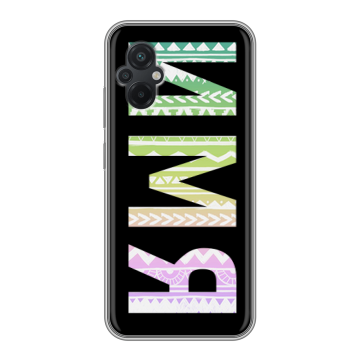 Силиконовый чехол на Xiaomi Poco M5 с принтом ИМЯ