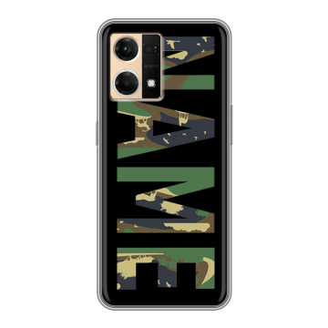 Силиконовый чехол на OPPO Reno7 с принтом NAME