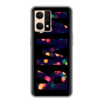 Силиконовый чехол на OPPO Reno7 с принтом ИМЯ