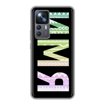 Силиконовый чехол на Xiaomi 12T с принтом ИМЯ