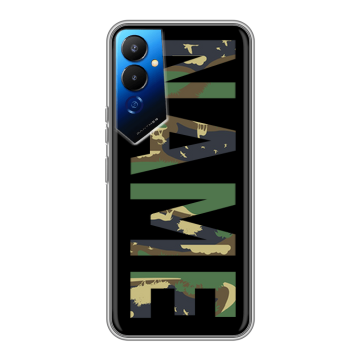 Силиконовый чехол на Tecno Pova 4 с принтом NAME