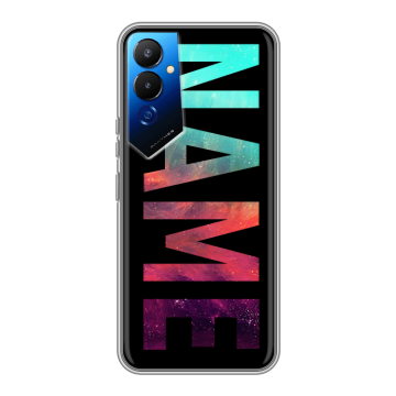 Силиконовый чехол на Tecno Pova 4 с принтом NAME