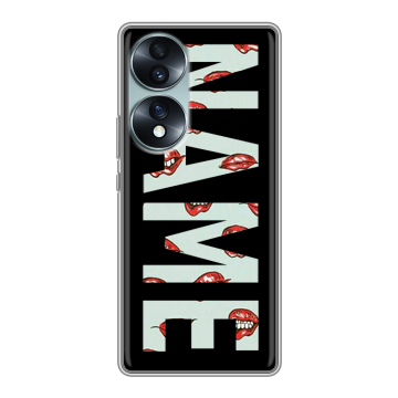 Силиконовый чехол на Huawei Honor 70 с принтом NAME