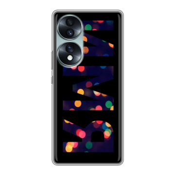 Силиконовый чехол на Huawei Honor 70 с принтом ИМЯ