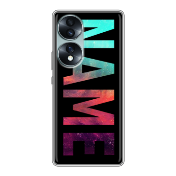 Силиконовый чехол на Huawei Honor 70 с принтом NAME