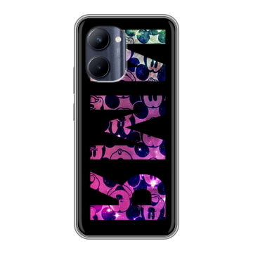 Силиконовый чехол на Realme C33 с принтом ИМЯ